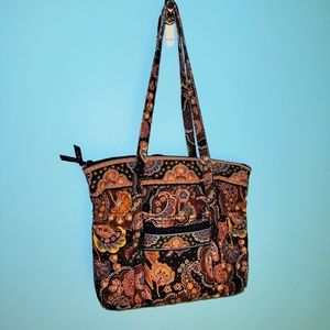 Vera Bradley Brown Kensington Paisley Shoulder Purse